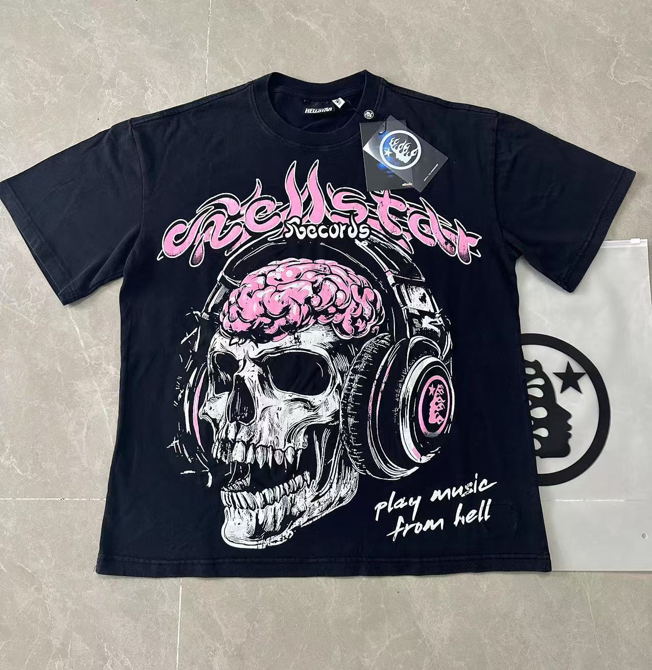 Factory Wholesale Hell t shirt star with NFC top quality Street Wear Oversized Vintage Printed T Shirt