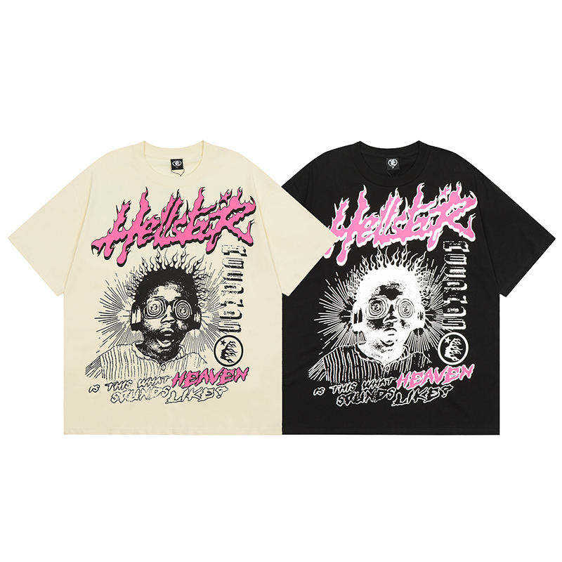 Factory Wholesale Hell t shirt star with NFC top quality Street Wear Oversized Vintage Printed T Shirt