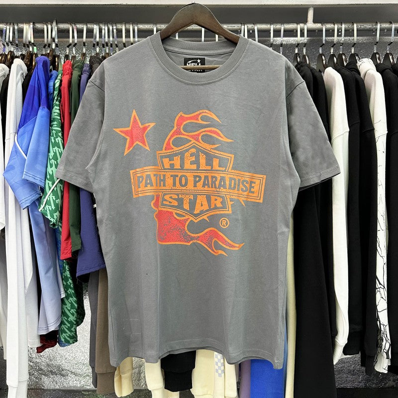 Hell t shirt star top quality Street Wear NFC Oversized Drop Shoulder Mens Short Sleeve Vintage Printed T Shirt For Men Women