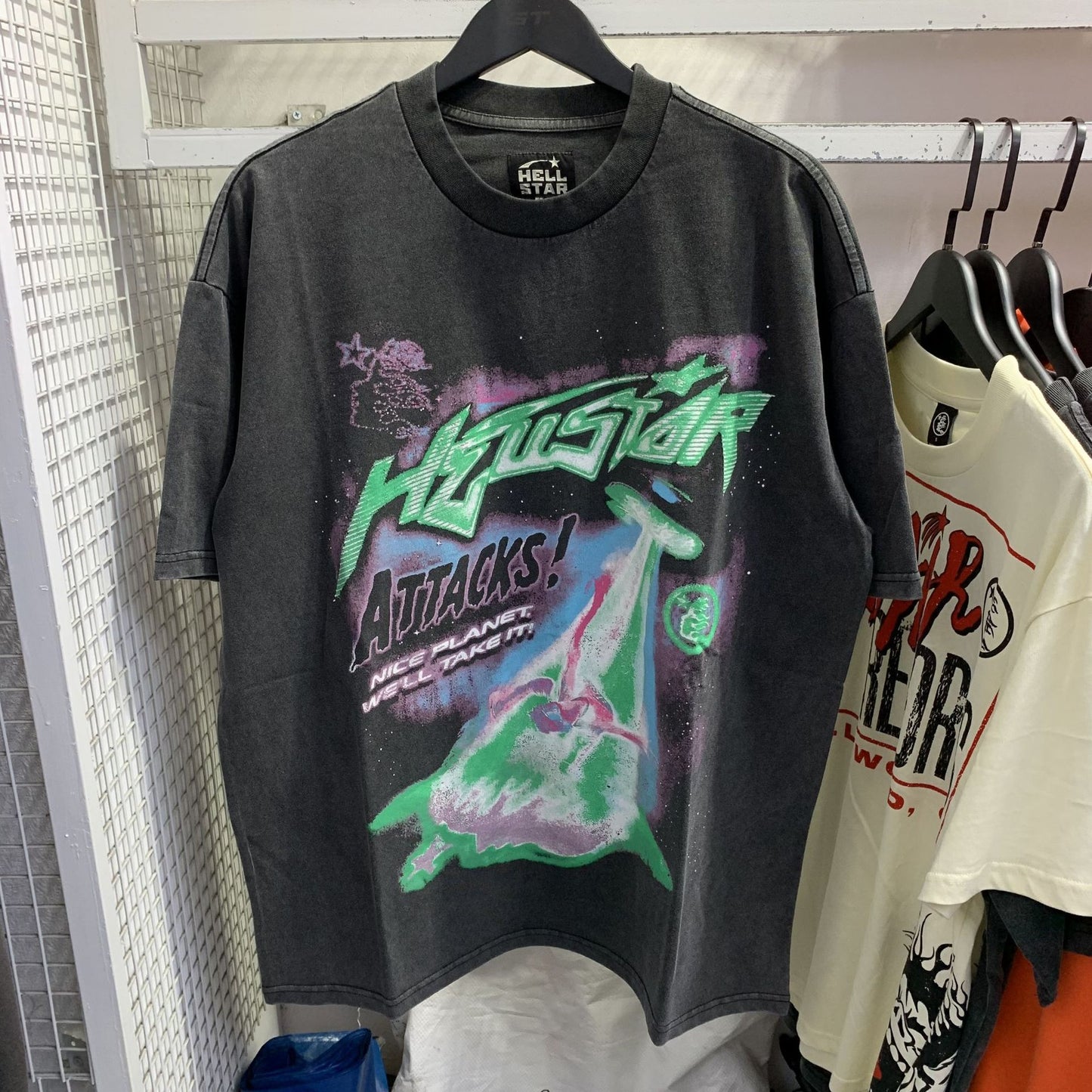 Factory Wholesale Hell t shirt star with NFC top quality Street Wear Oversized Vintage Printed T Shirt