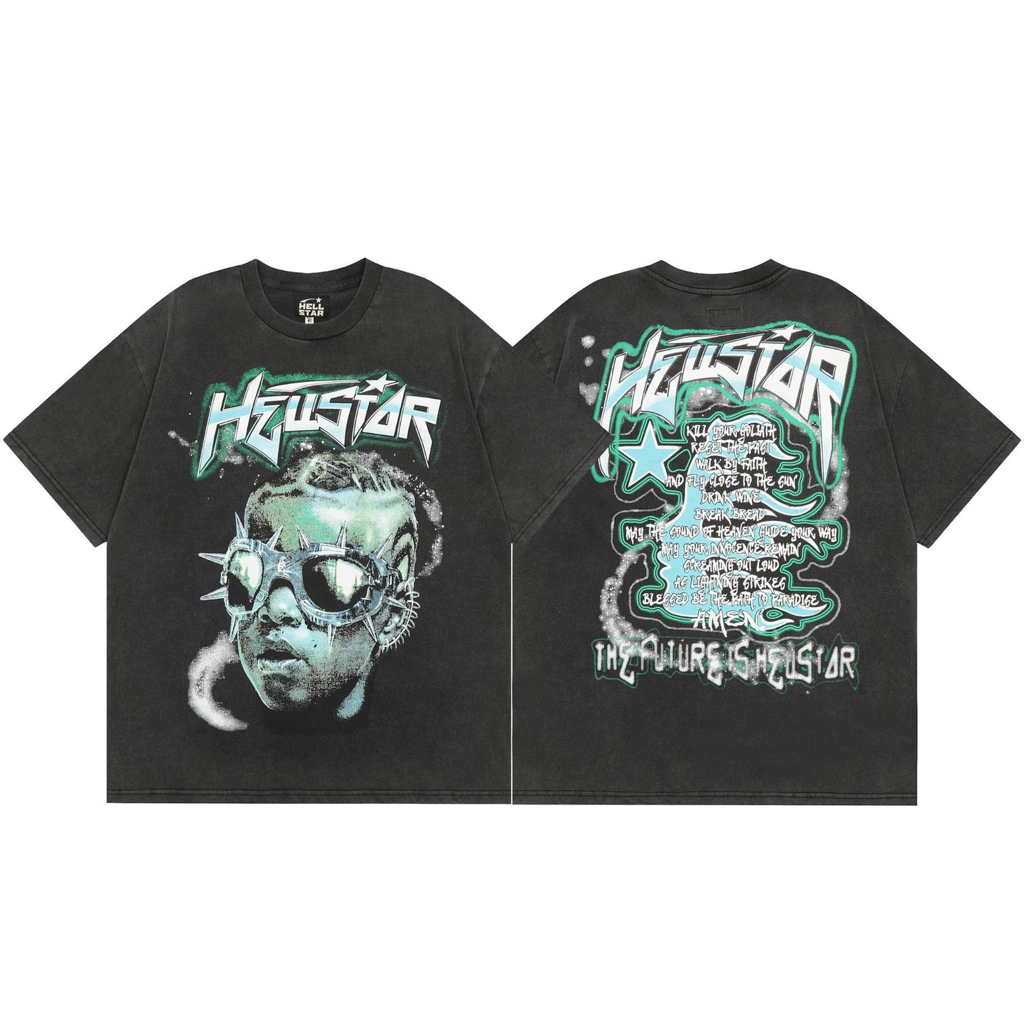 Factory Wholesale Hell t shirt star with NFC top quality Street Wear Oversized Vintage Printed T Shirt