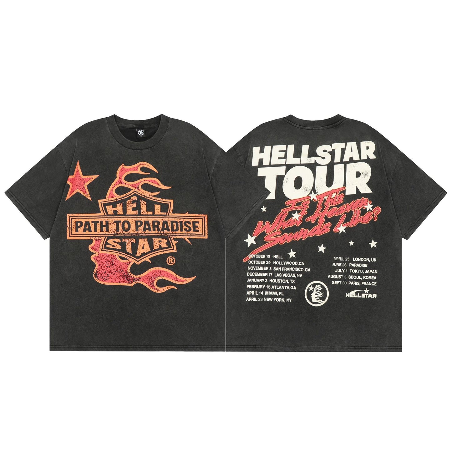 Factory Wholesale Hell t shirt star with NFC top quality Street Wear Oversized Vintage Printed T Shirt