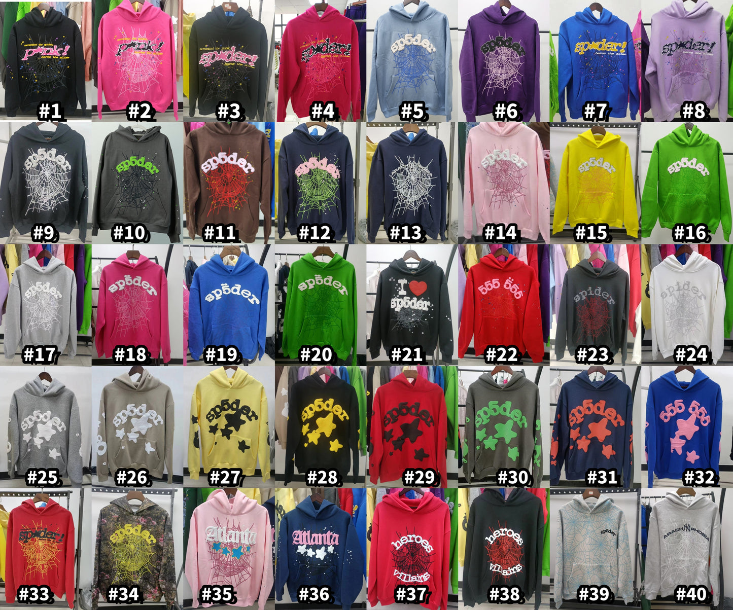 100% cotton SP Hoodie Terry 5ider Men's and Women's Sweater Hoodie Pants