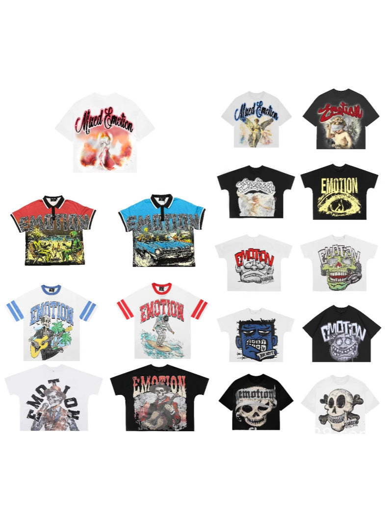 MIXED EMOTION Vintage Graphic Oversized Heavyweight T-Shirt