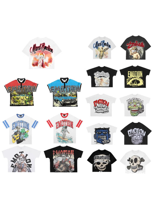 MIXED EMOTION Vintage Graphic Oversized Heavyweight T-Shirt
