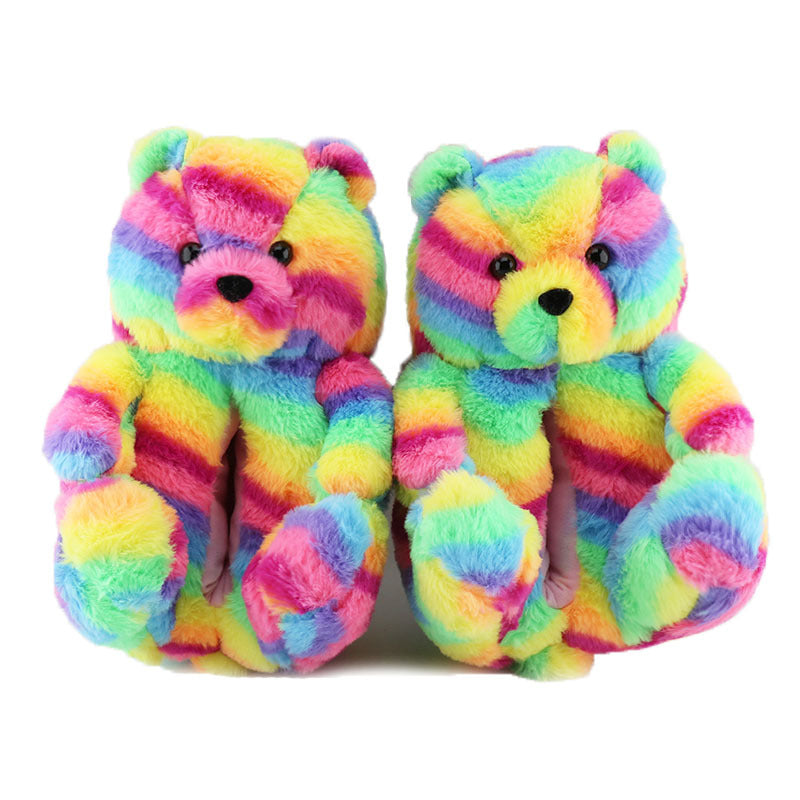 2023 Hot Selling home indoor Teddy bear warm plush all-pack slippers