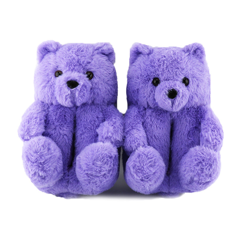 2023 Hot Selling home indoor Teddy bear warm plush all-pack slippers