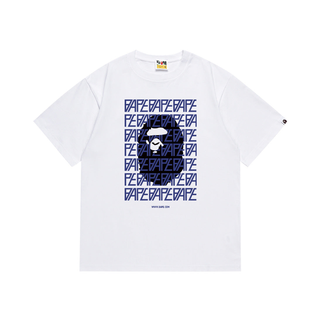 Bape Style Ape Head Graphic Print Short Sleeve T-Shirt, Men's Streetwear Oversized Cotton Tee, Hip Hop Casual Top