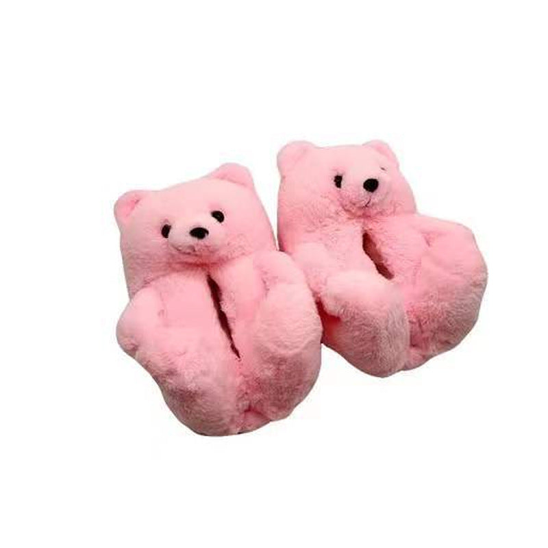 Winter warm indoor women slippers fashionable teddy bear slipper for adults and kids