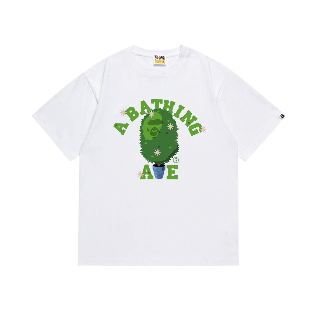 Bape Style Ape Head Graphic Print Short Sleeve T-Shirt, Men's Streetwear Oversized Cotton Tee, Hip Hop Casual Top