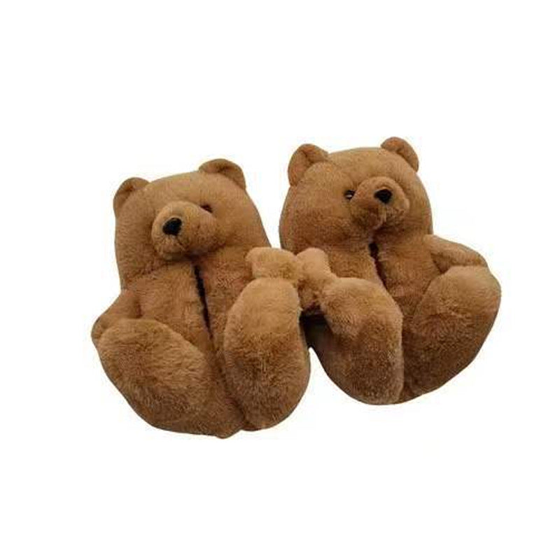 Winter warm indoor women slippers fashionable teddy bear slipper for adults and kids