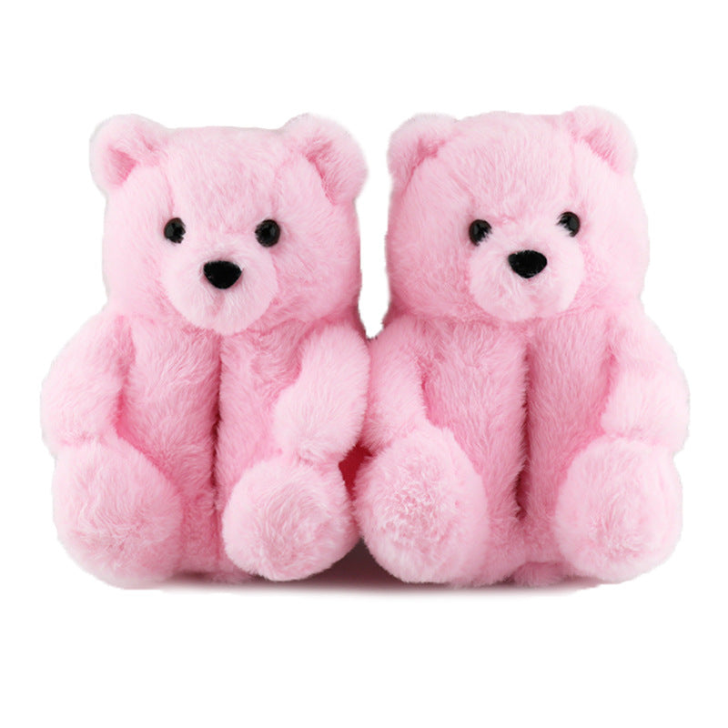 2023 Hot Selling home indoor Teddy bear warm plush all-pack slippers