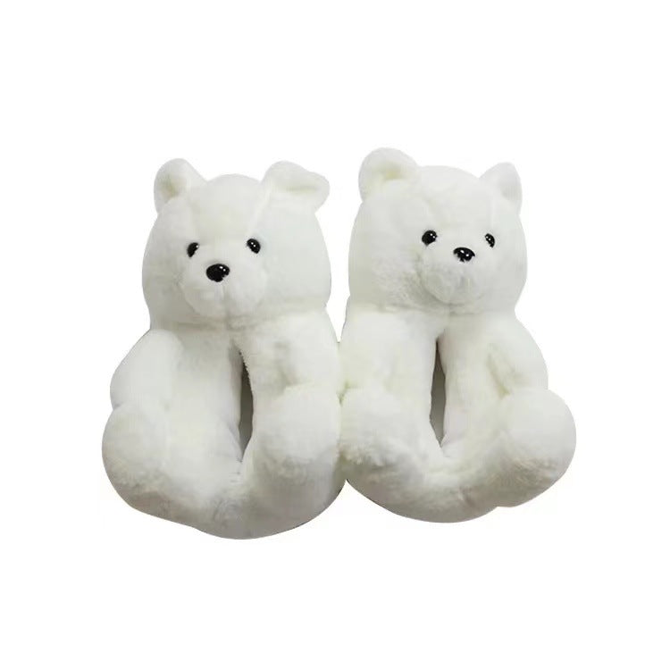 Winter warm indoor women slippers fashionable teddy bear slipper for adults and kids