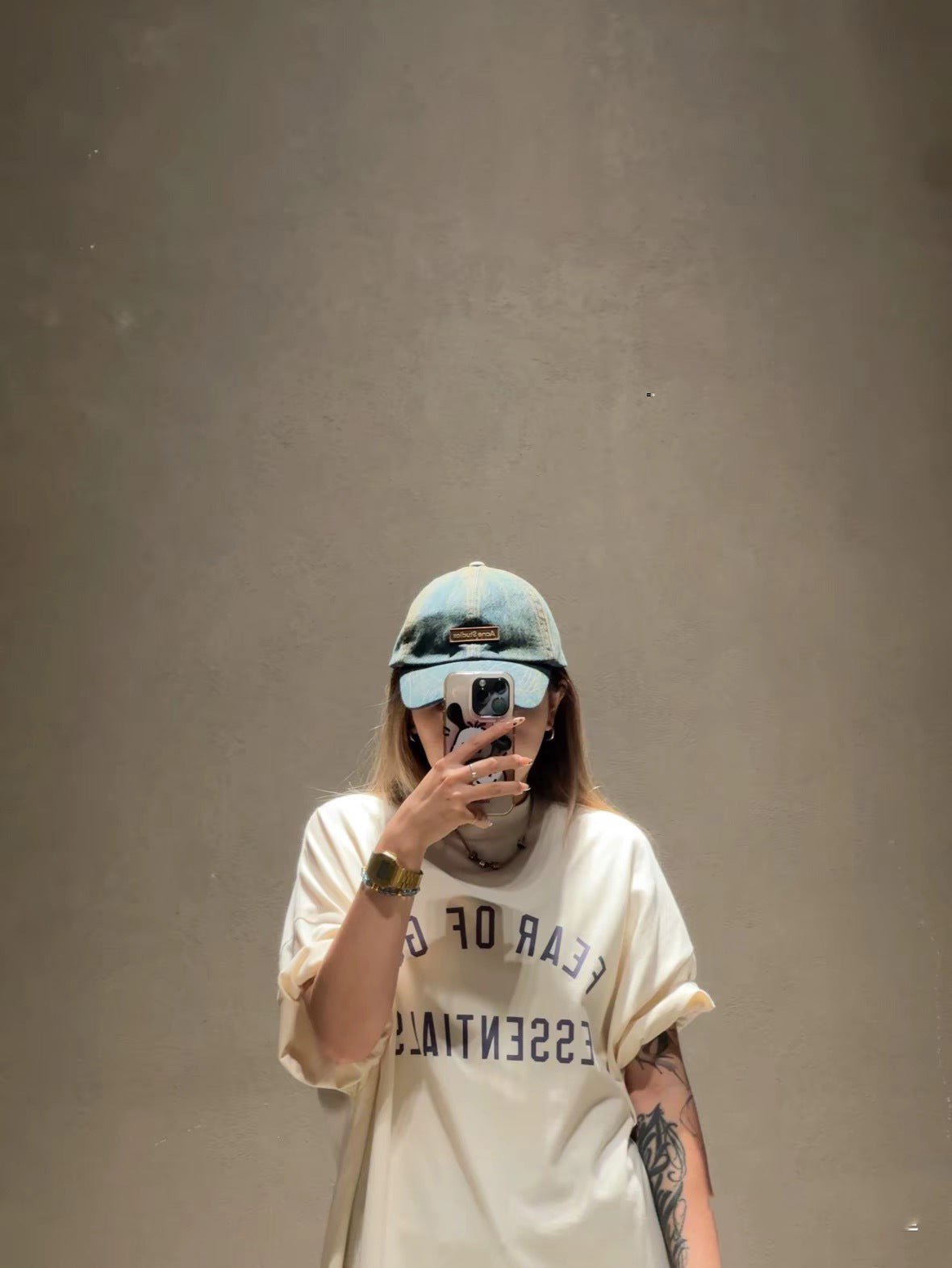 Essentials Letter Print Short Sleeve T-Shirt, Casual Oversized Cotton Tee for Men, Streetwear Summer Top