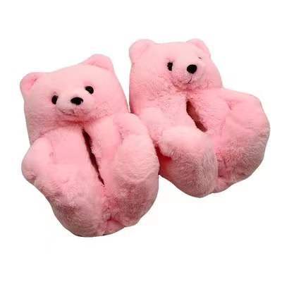 Winter warm indoor women slippers fashionable teddy bear slipper for adults and kids