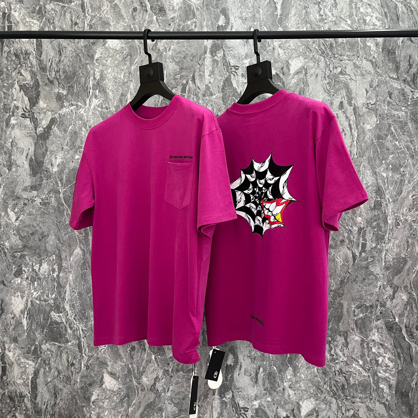 Men's Chrome Hearts Style Graphic Oversized T-Shirt Y2K Streetwear Cotton Short Sleeve Tee