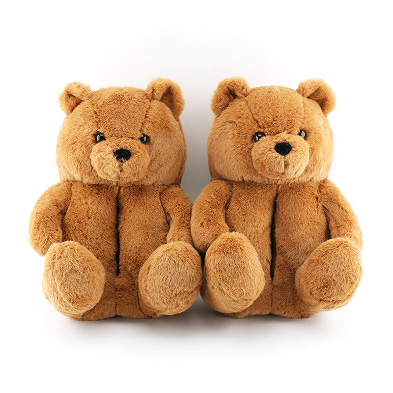 2023 Hot Selling home indoor Teddy bear warm plush all-pack slippers