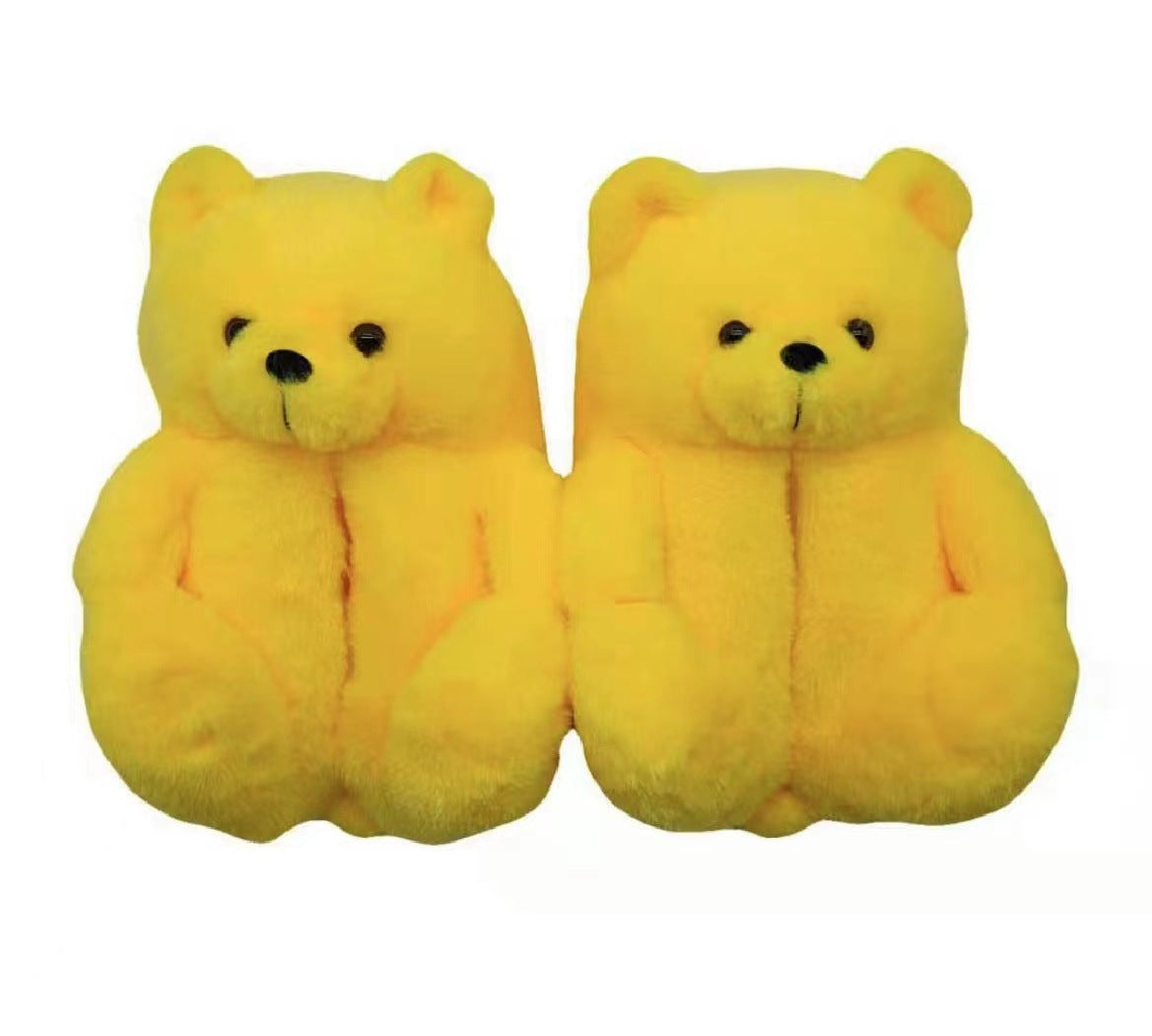 Winter warm indoor women slippers fashionable teddy bear slipper for adults and kids