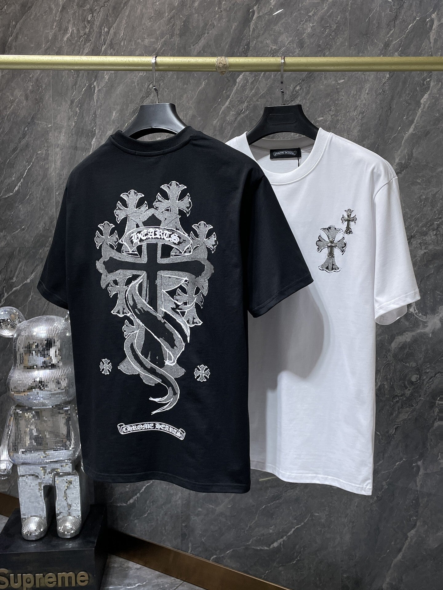 Men's Chrome Hearts Style Graphic Oversized T-Shirt Y2K Streetwear Cotton Short Sleeve Tee