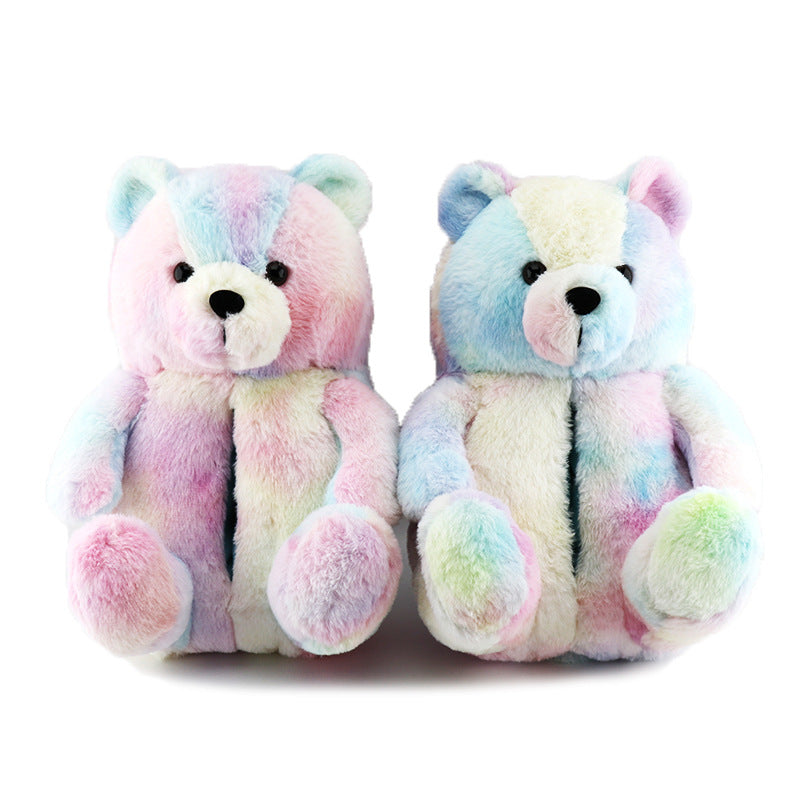 2023 Hot Selling home indoor Teddy bear warm plush all-pack slippers