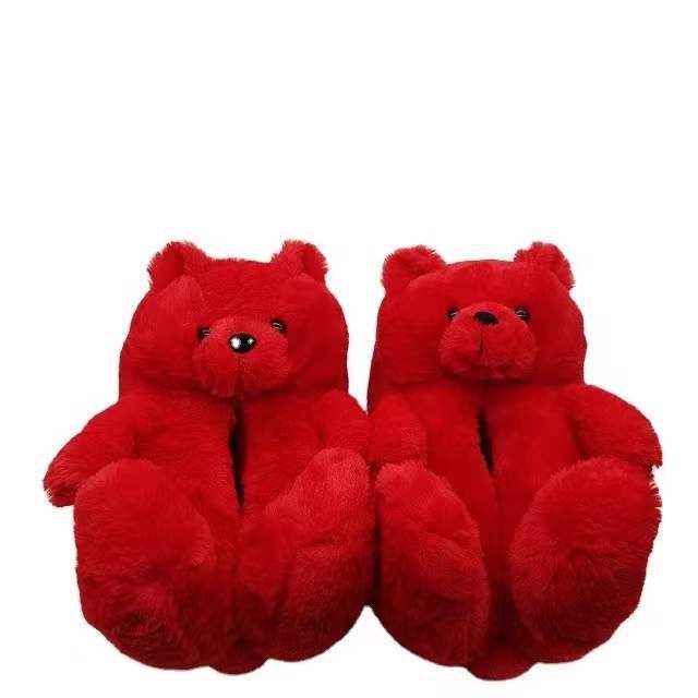 Winter warm indoor women slippers fashionable teddy bear slipper for adults and kids