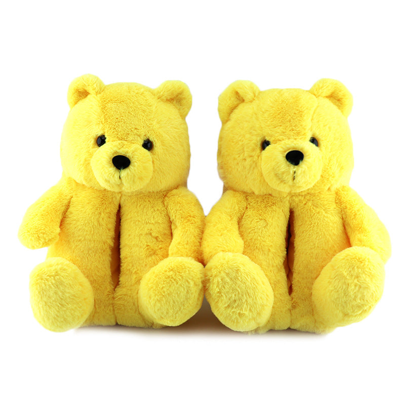 2023 Hot Selling home indoor Teddy bear warm plush all-pack slippers