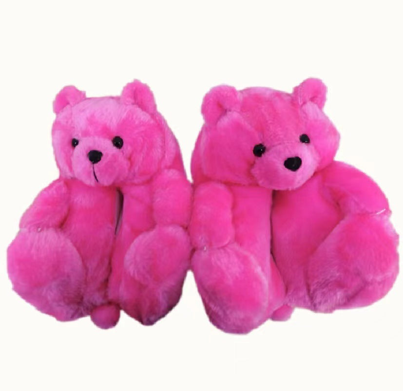 Winter warm indoor women slippers fashionable teddy bear slipper for adults and kids