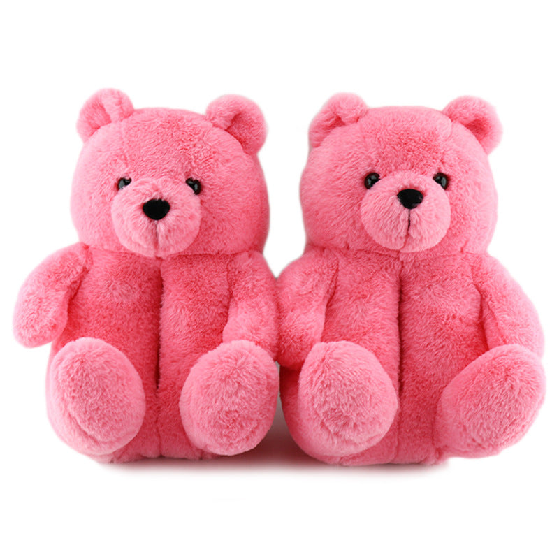 2023 Hot Selling home indoor Teddy bear warm plush all-pack slippers