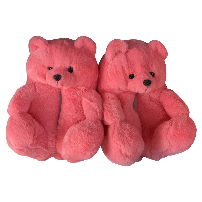 Winter warm indoor women slippers fashionable teddy bear slipper for adults and kids