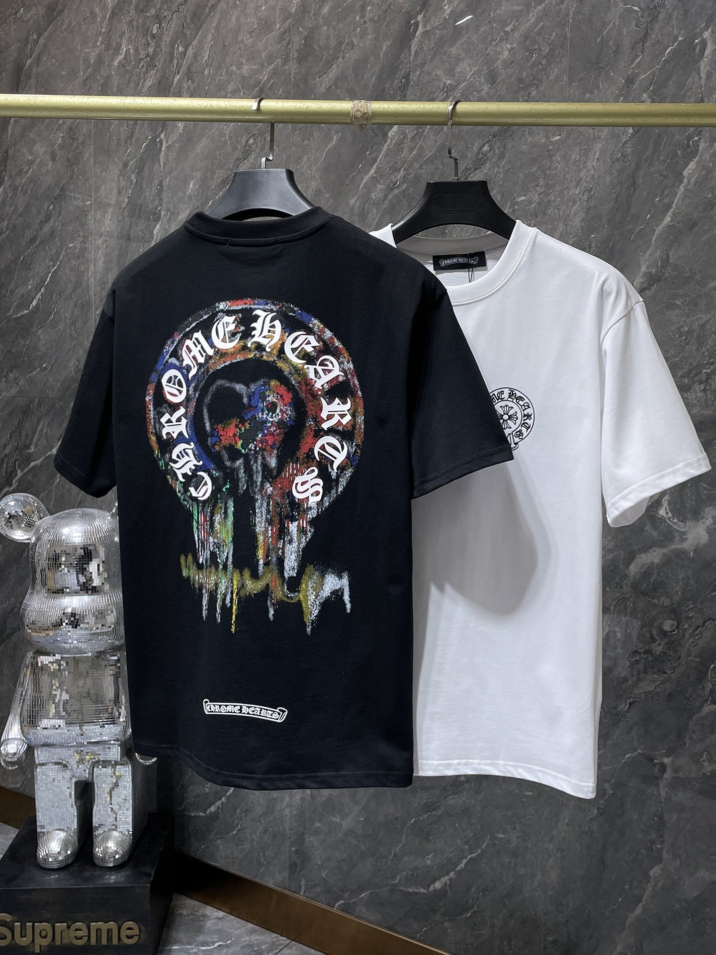 Men's Chrome Hearts Style Graphic Oversized T-Shirt Y2K Streetwear Cotton Short Sleeve Tee