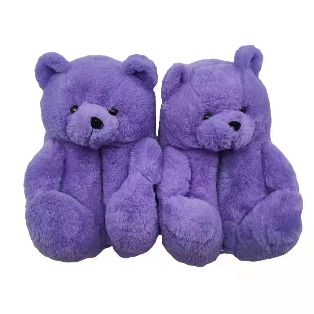 Winter warm indoor women slippers fashionable teddy bear slipper for adults and kids