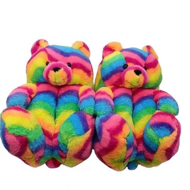 Winter warm indoor women slippers fashionable teddy bear slipper for adults and kids