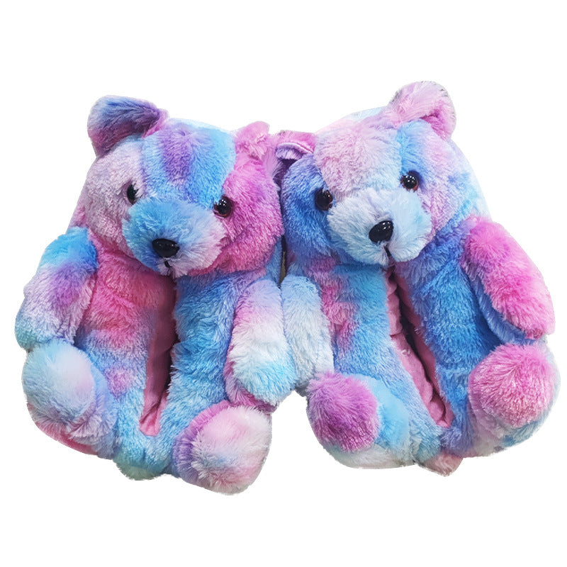 Winter warm indoor women slippers fashionable teddy bear slipper for adults and kids