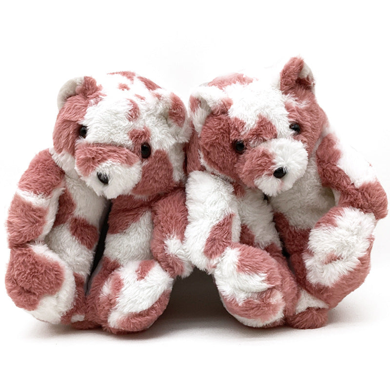 Winter warm indoor women slippers fashionable teddy bear slipper for adults and kids