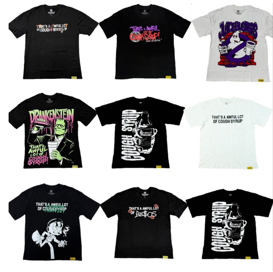 Top Quality Oversized Short Sleeve T-Shirts 100% Cotton Men's Clothing THAT'S a AWFUL LOT of COUGH SYRUP T Shirts for Men