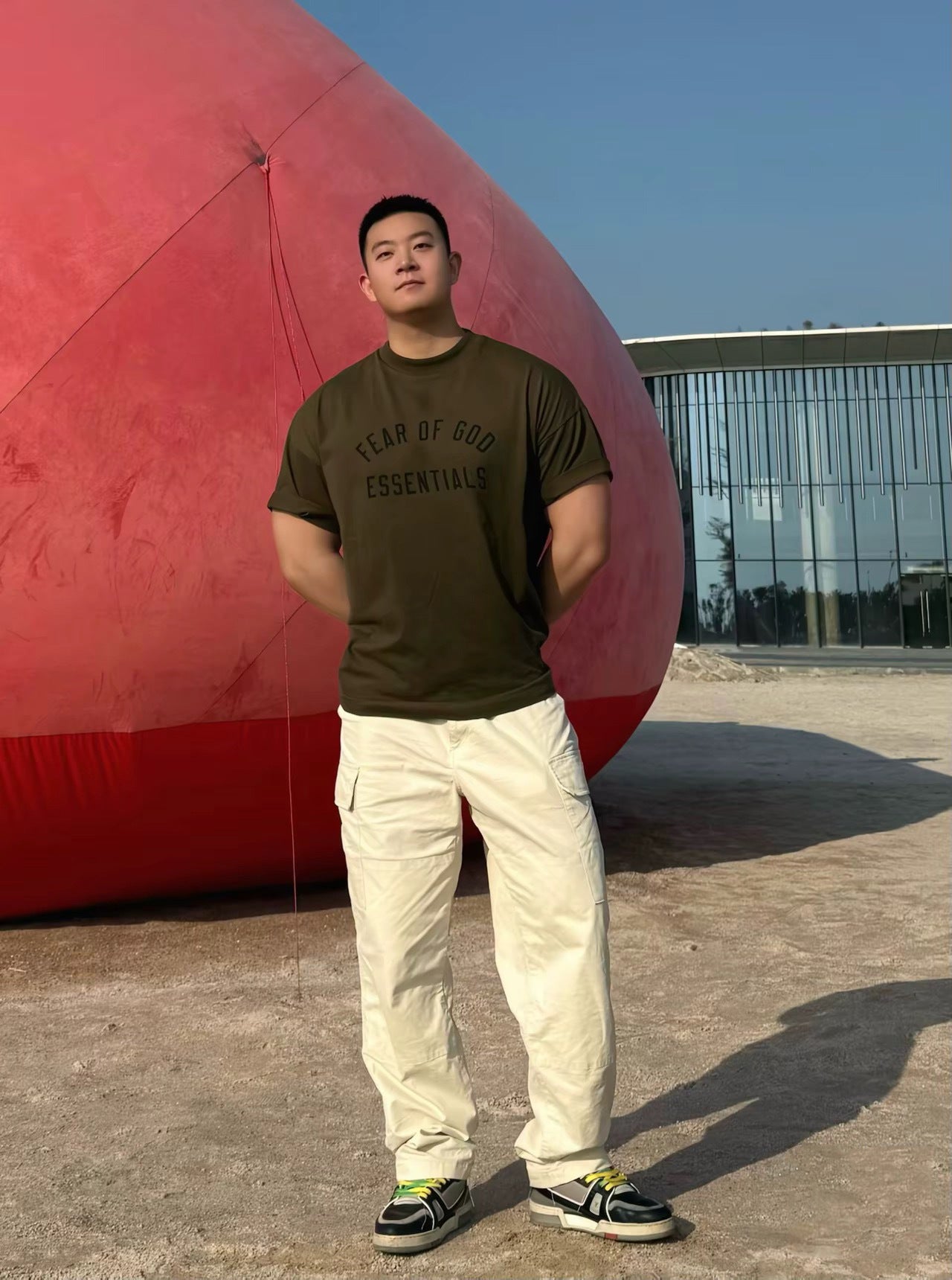 Essentials Letter Print Short Sleeve T-Shirt, Casual Oversized Cotton Tee for Men, Streetwear Summer Top