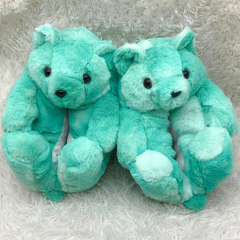 Winter warm indoor women slippers fashionable teddy bear slipper for adults and kids