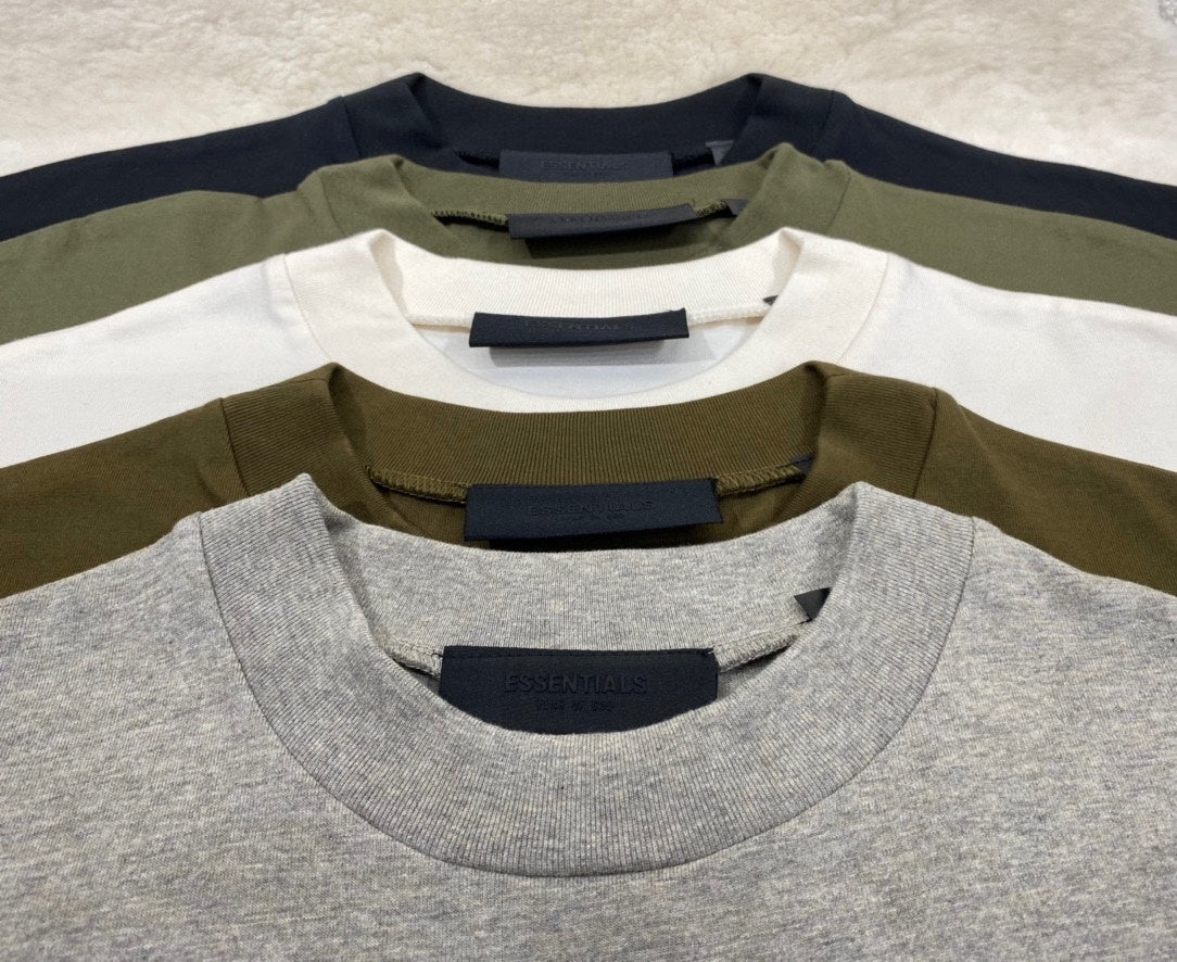 Essentials Letter Print Short Sleeve T-Shirt, Casual Oversized Cotton Tee for Men, Streetwear Summer Top