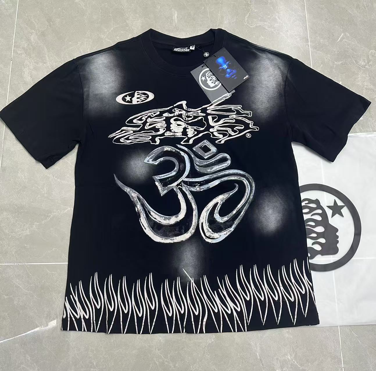 Hell t shirt star top quality Street Wear NFC Oversized Drop Shoulder Mens Short Sleeve Vintage Printed T Shirt For Men Women