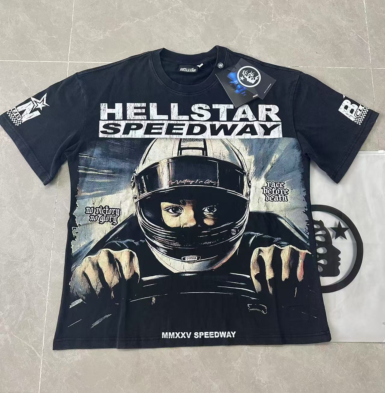 Hell t shirt star top quality Street Wear NFC Oversized Drop Shoulder Mens Short Sleeve Vintage Printed T Shirt For Men Women