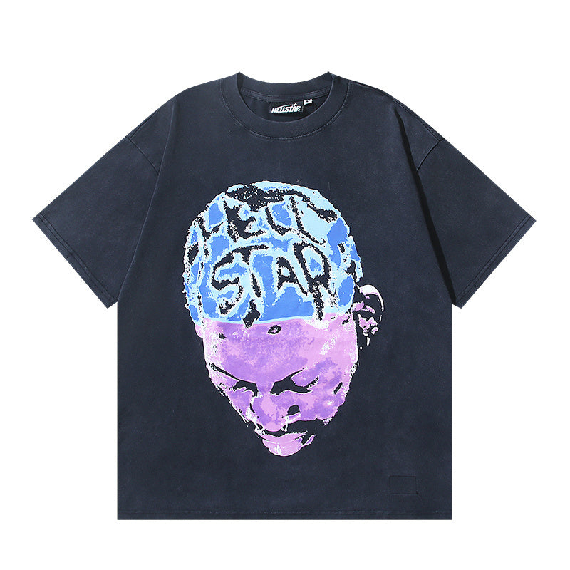 Hell t shirt star top quality Street Wear NFC Oversized Drop Shoulder Mens Short Sleeve Vintage Printed T Shirt For Men Women