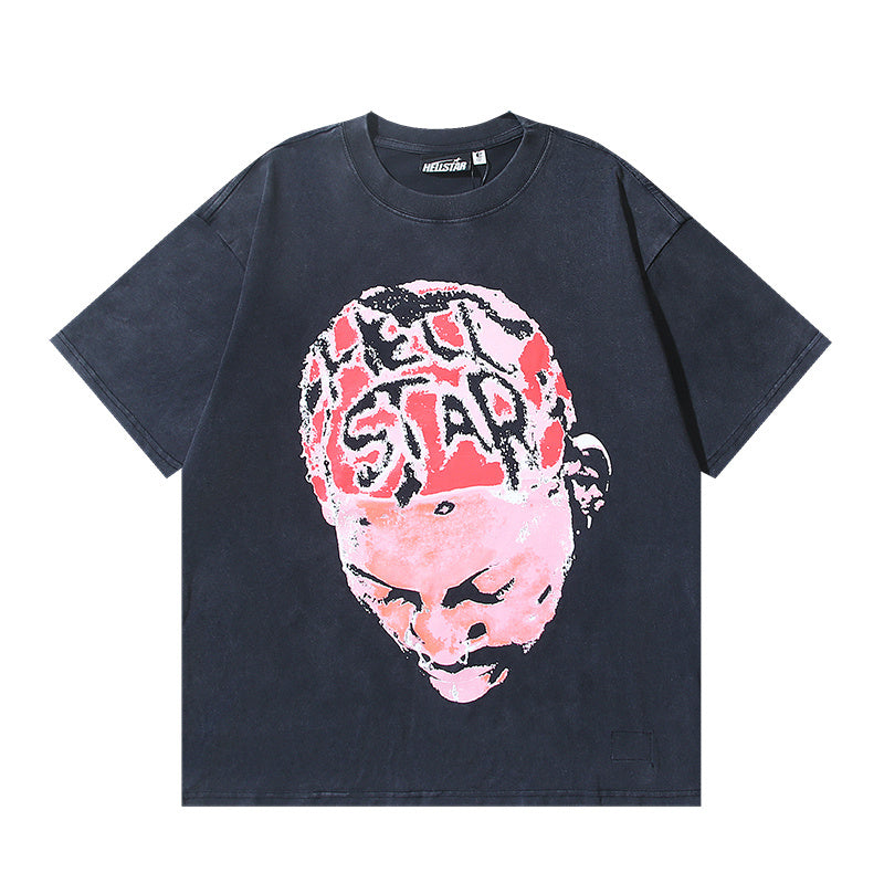 Hell t shirt star top quality Street Wear NFC Oversized Drop Shoulder Mens Short Sleeve Vintage Printed T Shirt For Men Women