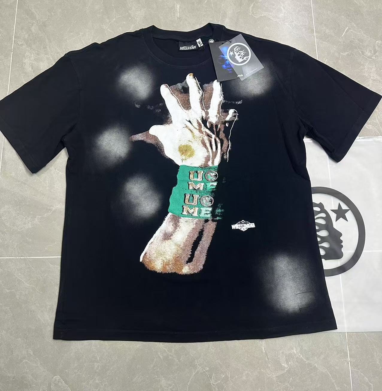 Hell t shirt star top quality Street Wear NFC Oversized Drop Shoulder Mens Short Sleeve Vintage Printed T Shirt For Men Women