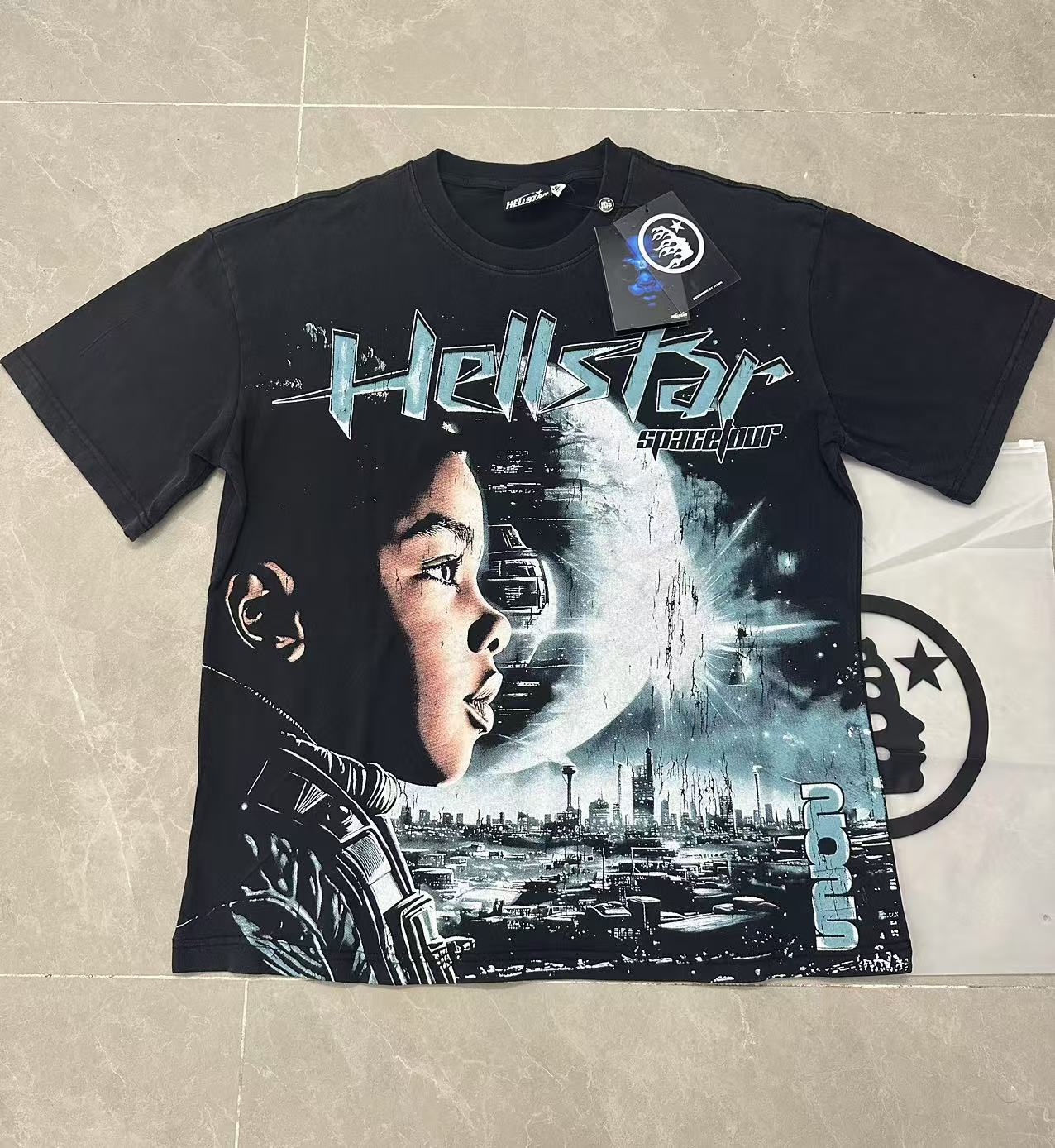 Hell t shirt star top quality Street Wear NFC Oversized Drop Shoulder Mens Short Sleeve Vintage Printed T Shirt For Men Women