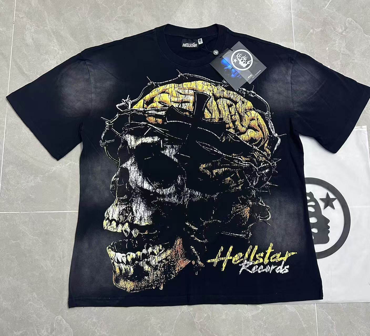 Hell t shirt star top quality Street Wear NFC Oversized Drop Shoulder Mens Short Sleeve Vintage Printed T Shirt For Men Women