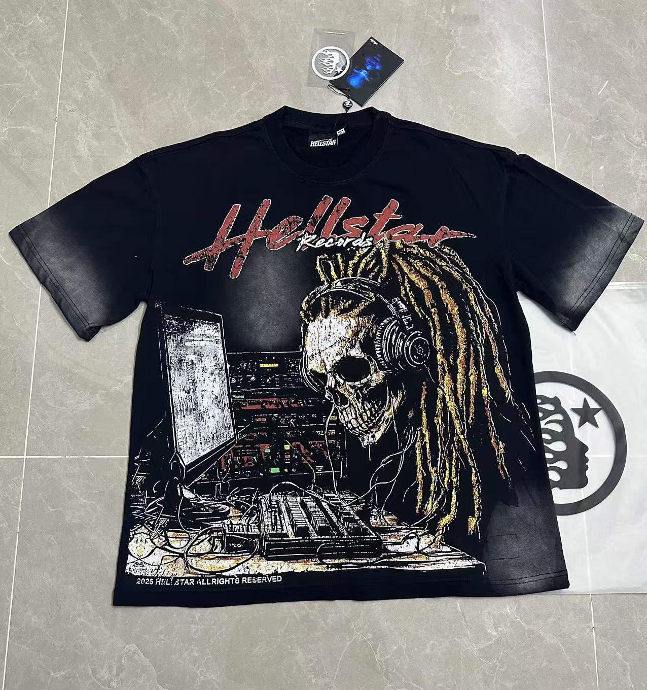 Hell t shirt star top quality Street Wear NFC Oversized Drop Shoulder Mens Short Sleeve Vintage Printed T Shirt For Men Women