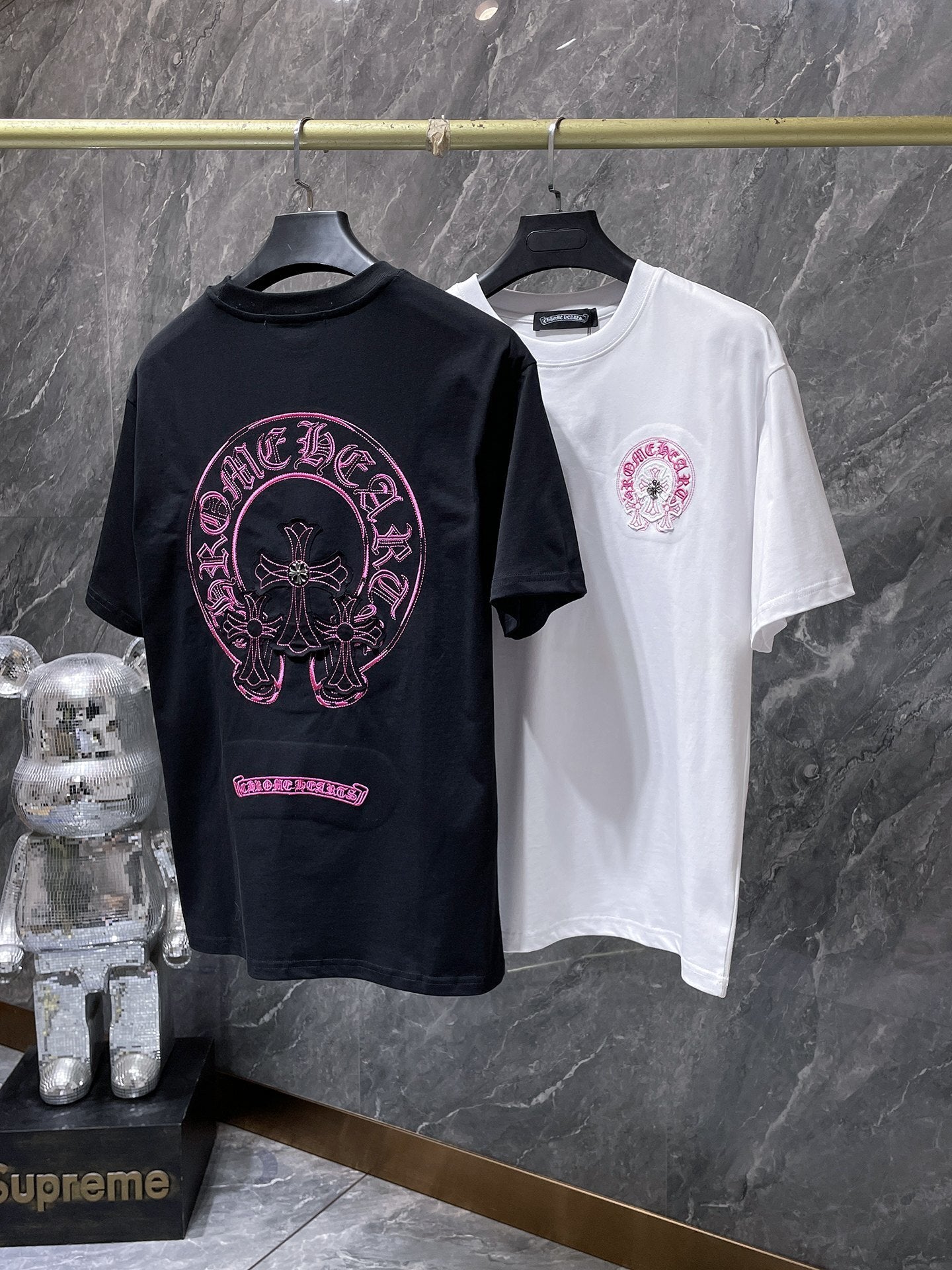 Men's Chrome Hearts Style Graphic Oversized T-Shirt Y2K Streetwear Cotton Short Sleeve Tee