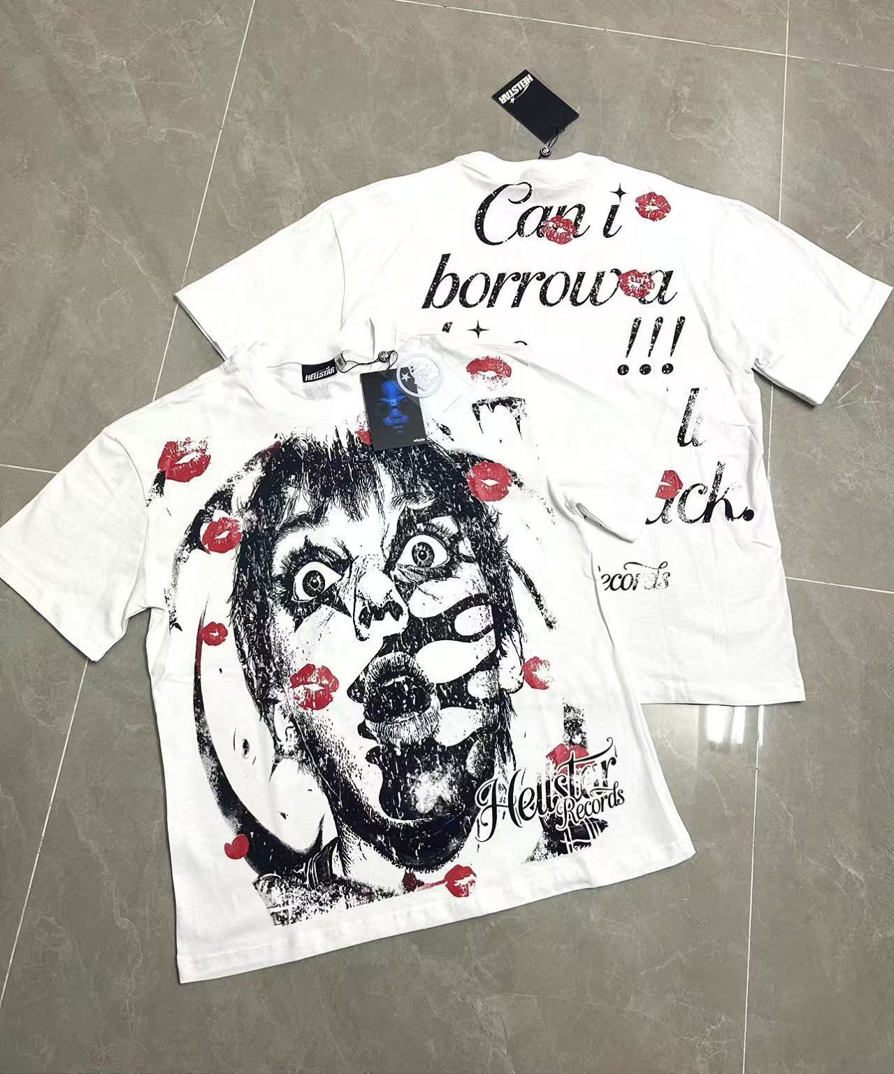 Hell t shirt star top quality Street Wear NFC Oversized Drop Shoulder Mens Short Sleeve Vintage Printed T Shirt For Men Women