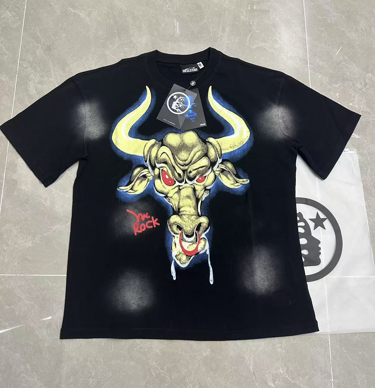 Hell t shirt star top quality Street Wear NFC Oversized Drop Shoulder Mens Short Sleeve Vintage Printed T Shirt For Men Women