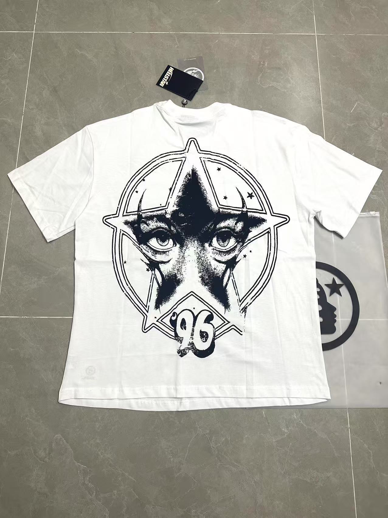 Hell t shirt star top quality Street Wear NFC Oversized Drop Shoulder Mens Short Sleeve Vintage Printed T Shirt For Men Women